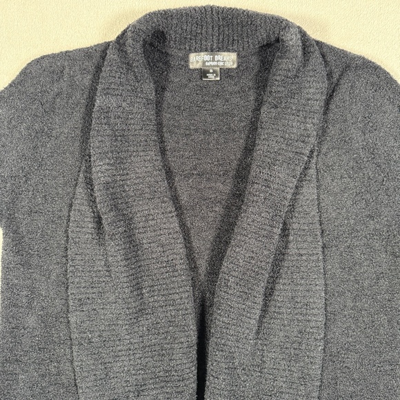 Barefoot Dreams Cardigan Womens Medium Black CozyChic Lite Open Front Loungewear - Picture 4 of 14